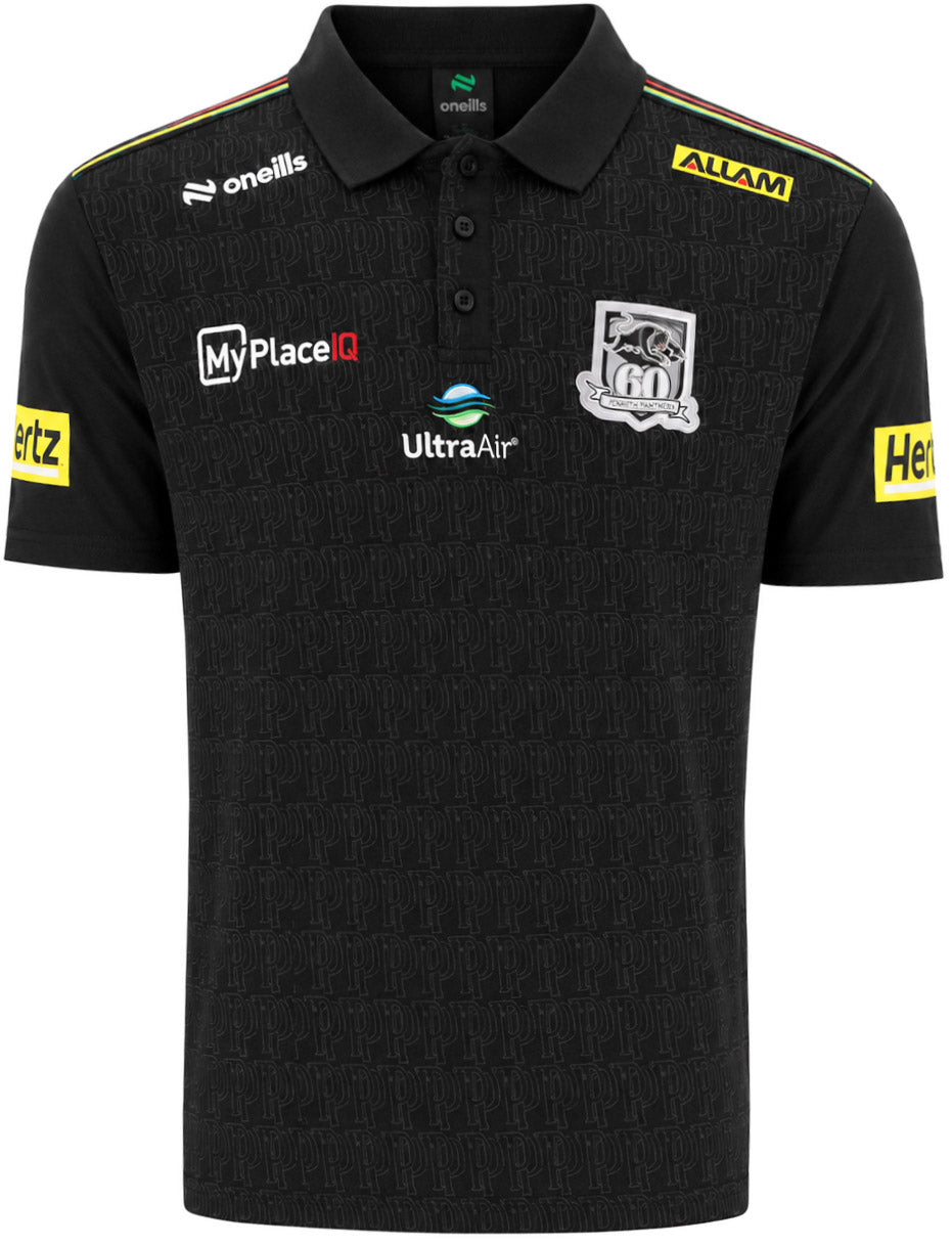Penrith Panthers 2026 NRL Mens Black Media Polo Shirt