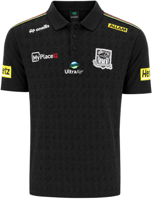 Penrith Panthers 2026 NRL Mens Black Media Polo Shirt