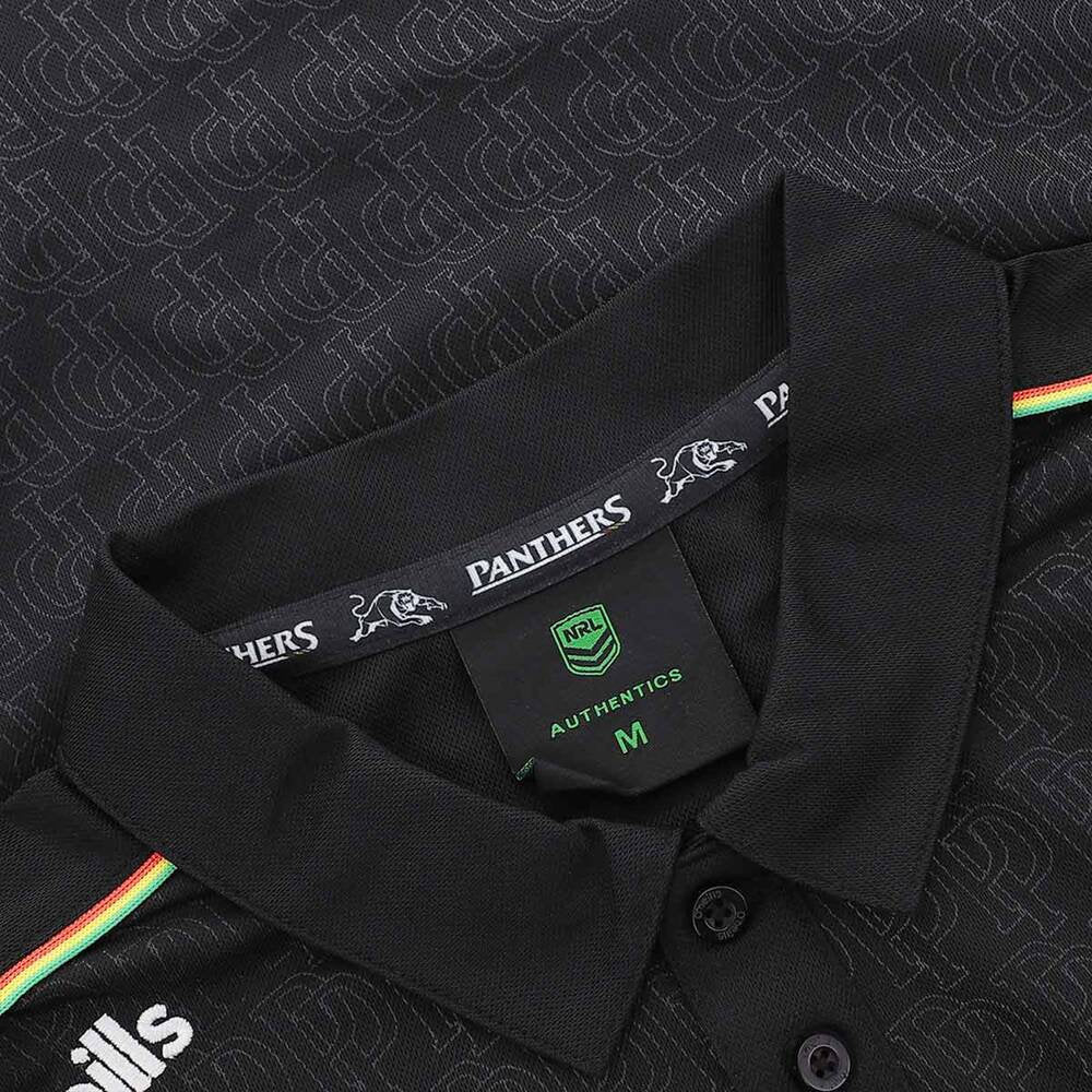 Penrith Panthers 2026 NRL Mens Black Media Polo Shirt