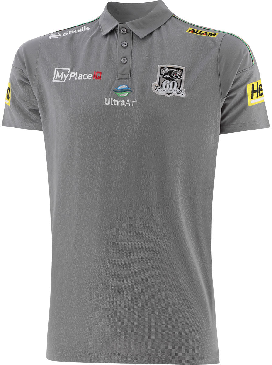 Penrith Panthers 2026 NRL Mens Grey Media Polo Shirt