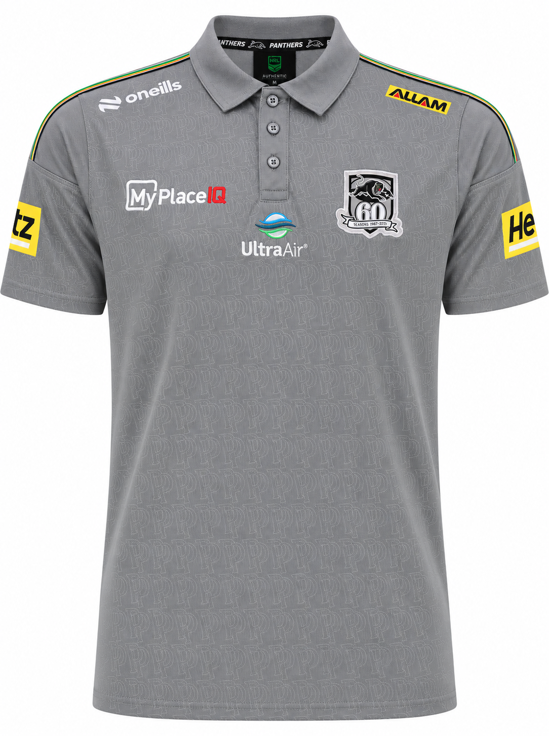 Penrith Panthers 2026 NRL Mens Grey Media Polo Shirt