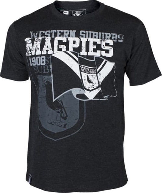 Western Suburbs Magpies Heritage Retro Cotton Tee T Shirt