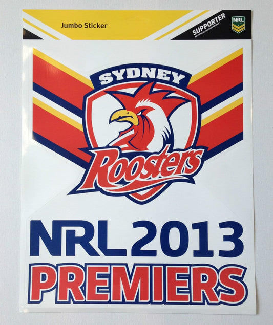 Sydney Roosters 2013 Official Premiers Jumbo Sticker Car 32cm by 38cm | NRL | 2013