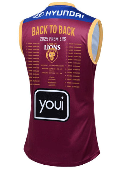 Brisbane Lions 2025 AFL Mens Premiers Guernsey