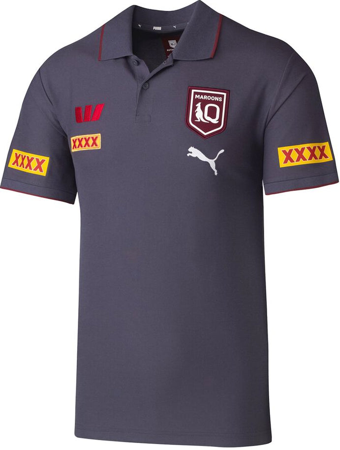 QLD Maroons 2026 State of Origin Mens Grey Team Polo Shirt