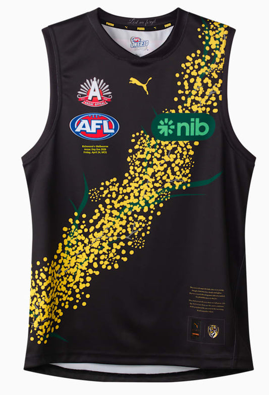 Richmond Tigers 2026 AFL Mens Anzac Guernsey