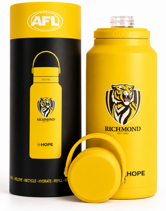 Richmond Tigers 2026 AFL Yellow Insulated Stainless 1 Litre Stainless Steel Drink Bottle
