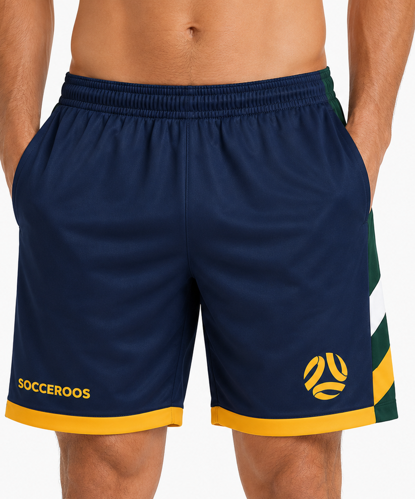Australian Socceroos 2026 Mens Navy Training Shorts