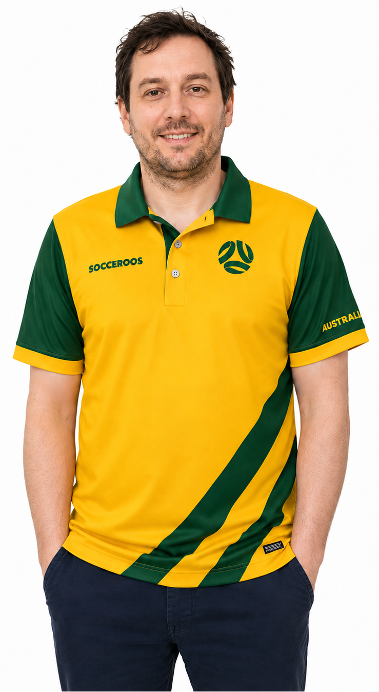 Australian Socceroos 2026 Gold Supporter Polo Shirt