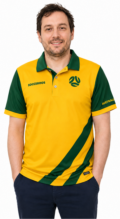 Australian Socceroos 2026 Gold Supporter Polo Shirt
