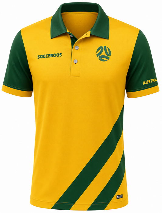 Australian Socceroos 2026 Gold Supporter Polo Shirt