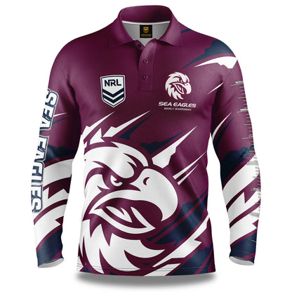 Manly Sea Eagles NRL Kids Ignition Fishing Shirt