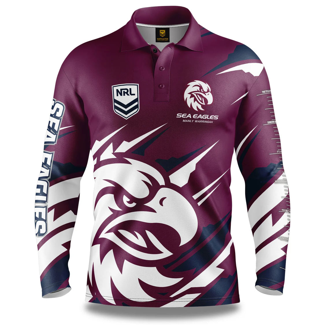 Manly Sea Eagles NRL Mens Ignition Fishing Shirt