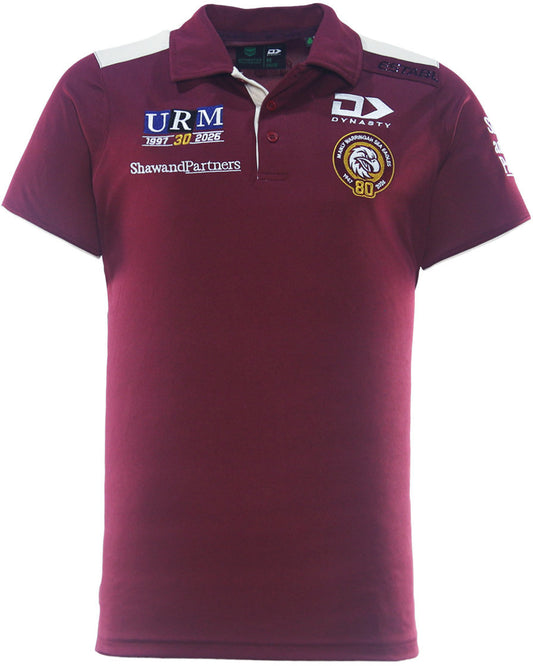 Manly Sea Eagles 2026 NRL Mens Maroon Media Polo Shirt *PRESALE Due FEB 2026*