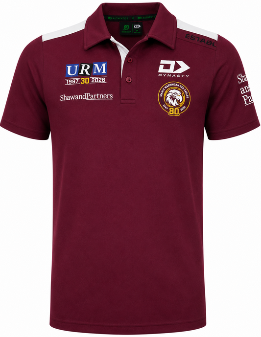 Manly Sea Eagles 2026 NRL Mens Maroon Media Polo Shirt