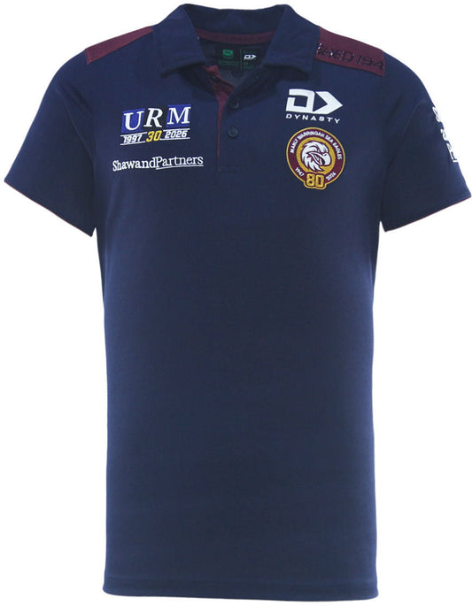 Manly Sea Eagles 2026 NRL Mens Navy Media Polo Shirt *PRESALE Due FEB 2026*