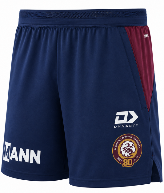 Manly Sea Eagles 2026 NRL Mens Navy Gym Training Shorts