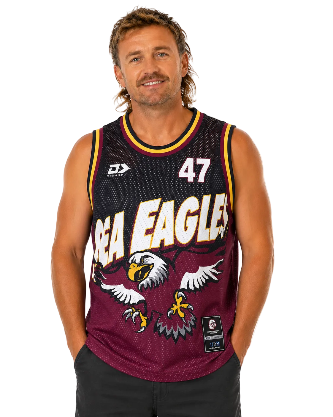 Manly Sea Eagles 2026 NRL Mens Dynasty Basketball Singlet