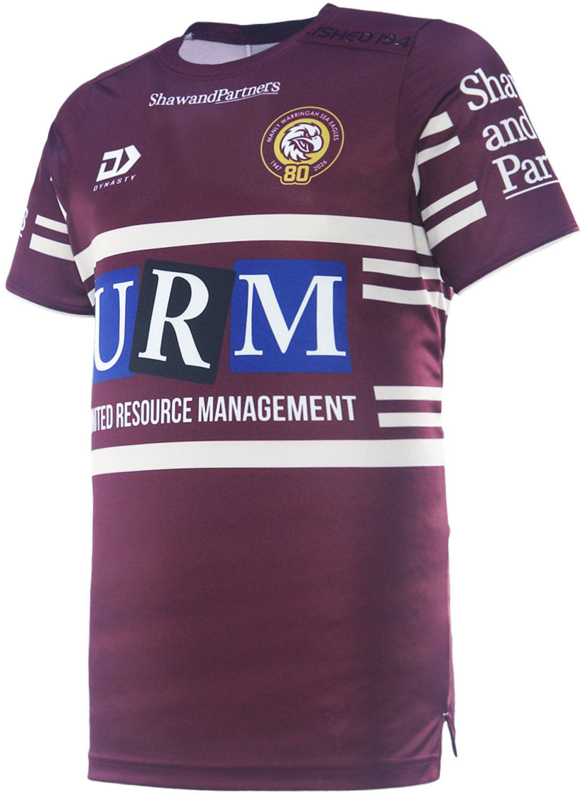 Manly Sea Eagles 2026 NRL Mens Maroon Training Shirt *PRESALE Due FEB 2026*