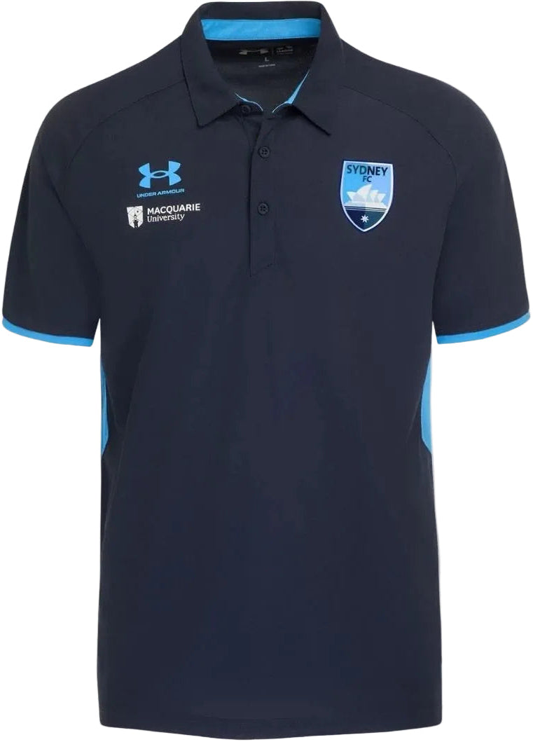 Sydney FC 2026 Football Mens Midnight Media Polo Shirt