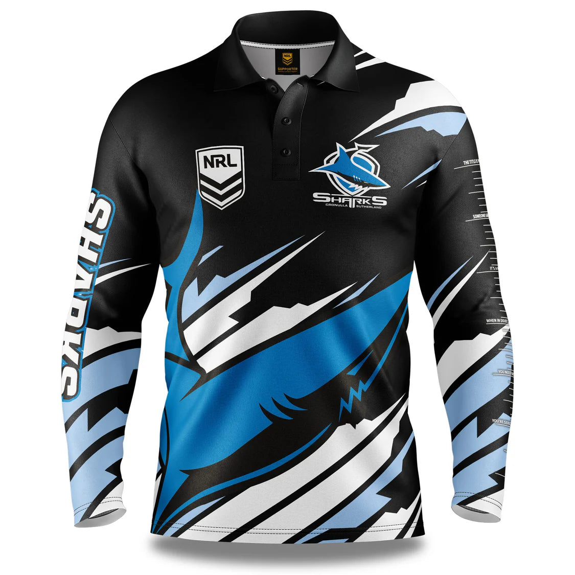 Cronulla Sharks NRL Mens Ignition Fishing Shirt