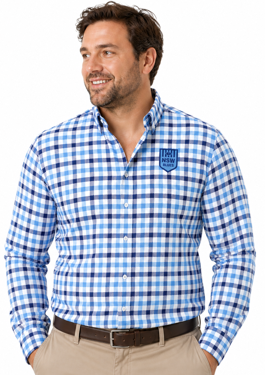 NSW Blues State of Origin Mens Dawson Business Shirt