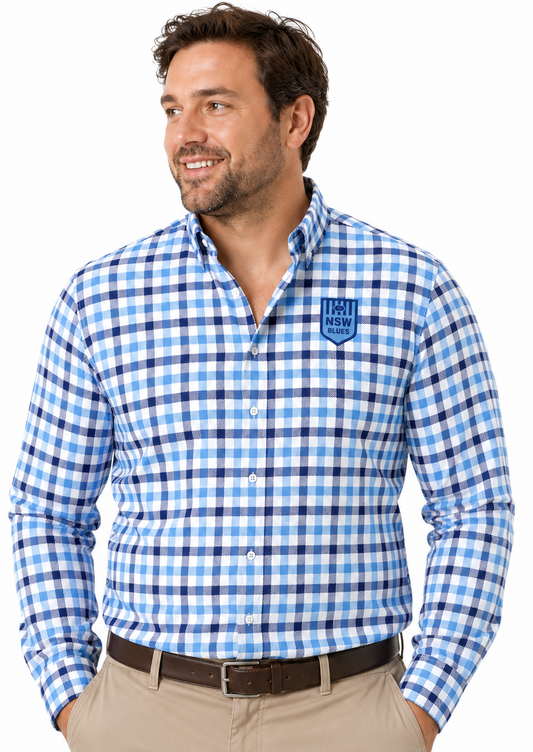 NSW Blues State of Origin Mens Dawson Business Shirt