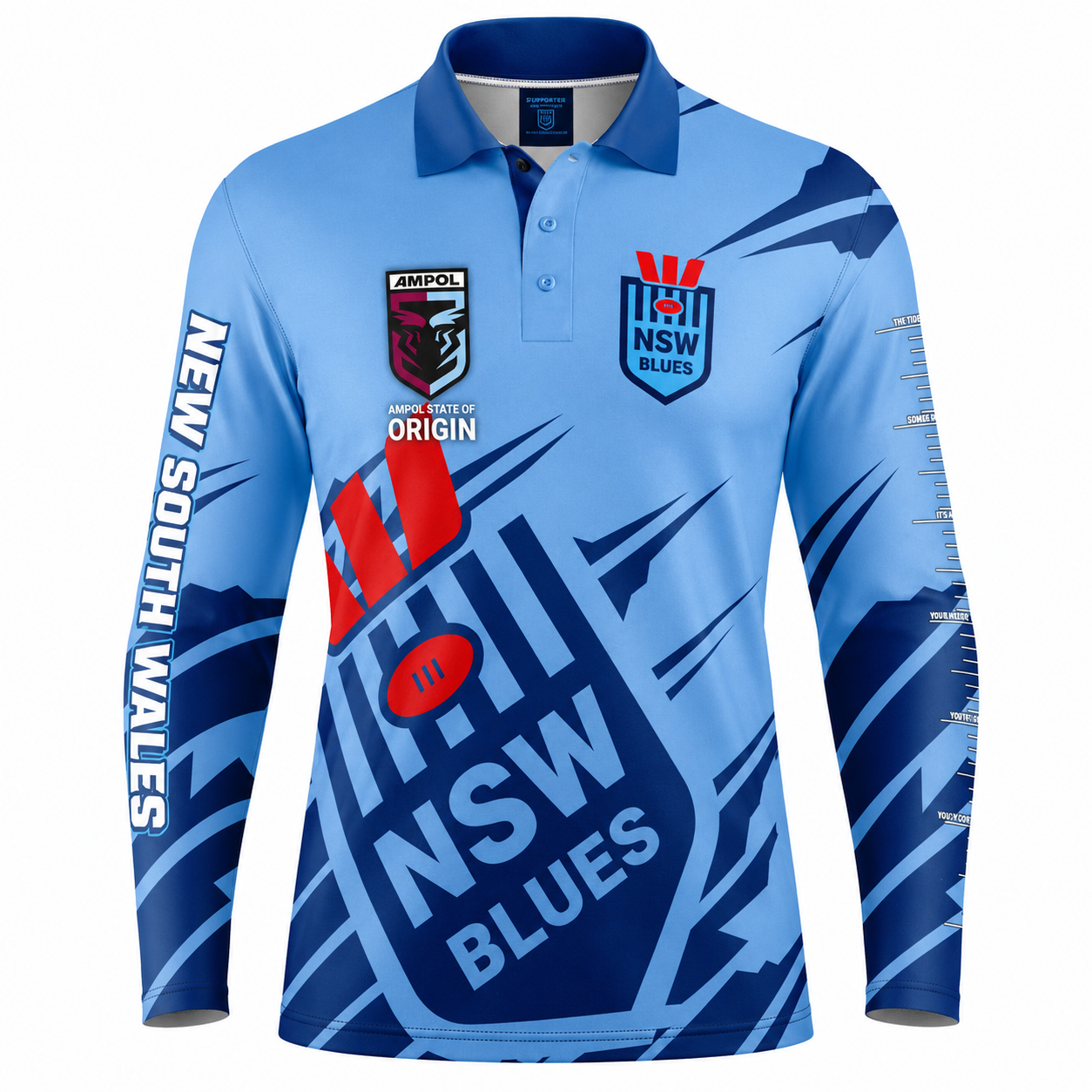 NSW Blues State of Origin Mens Ignition Fishing Shirt
