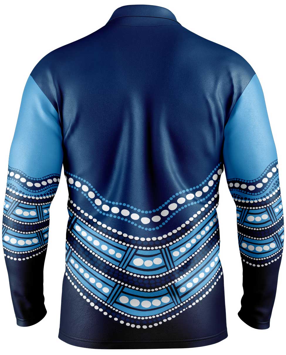 NSW Blues NRL Mens Karumba Indigenous Fishing Shirt