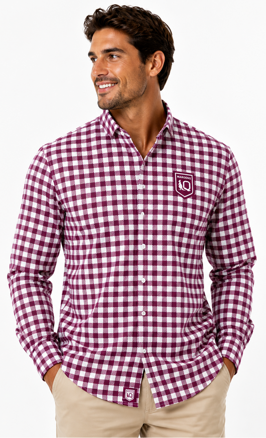 QLD Maroons State of Origin Mens Dawson Business Shirt
