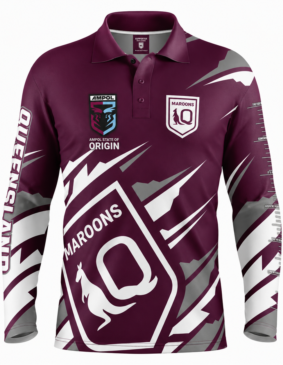 QLD Maroons State of Origin Mens Ignition Fishing Shirt