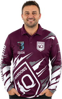 QLD Maroons State of Origin Mens Ignition Fishing Shirt