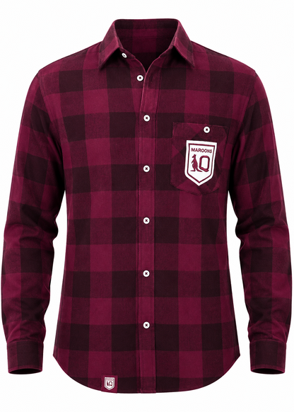 QLD Maroons State of Origin Mens 'Axeman' Flannel Shirt