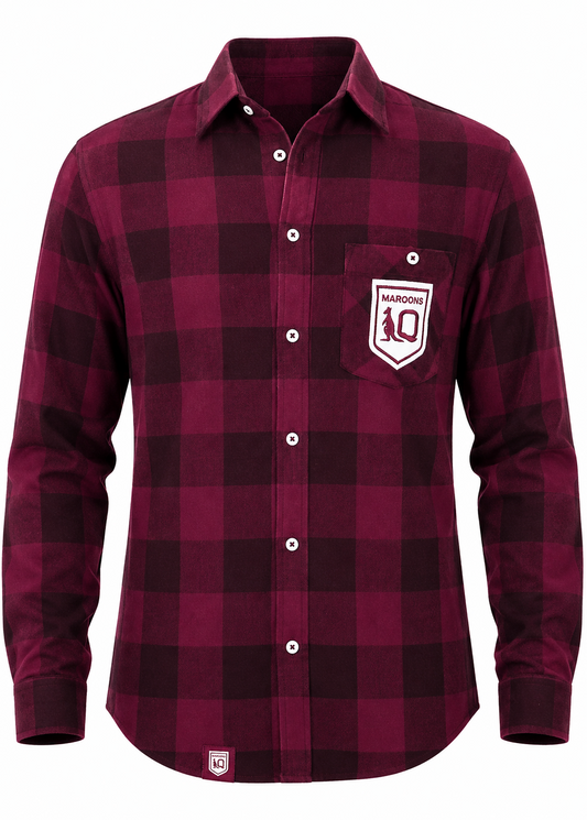 QLD Maroons State of Origin Mens 'Axeman' Flannel Shirt