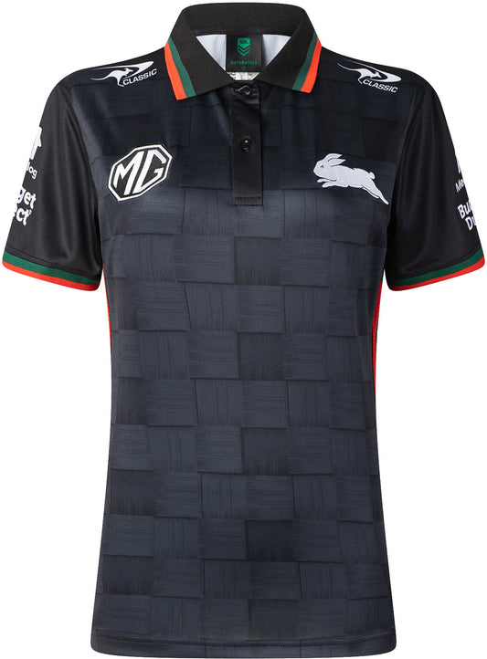 South Sydney Rabbitohs 2026 NRL Ladies Black Team Polo Shirt