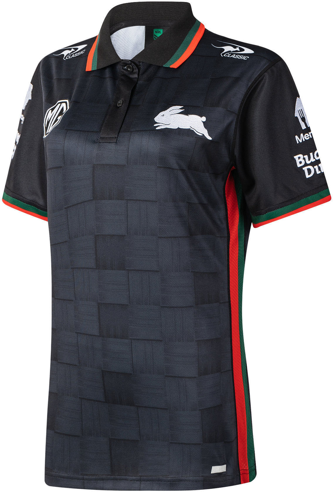 South Sydney Rabbitohs 2026 NRL Ladies Black Team Polo Shirt