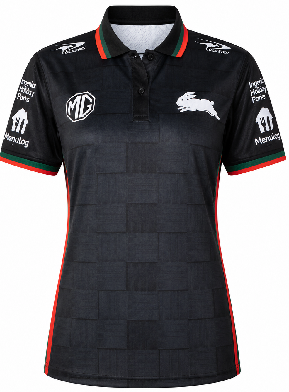 South Sydney Rabbitohs 2026 NRL Ladies Black Team Polo Shirt