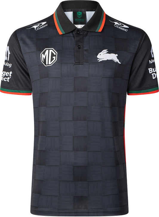 South Sydney Rabbitohs 2026 NRL Mens Black Team Polo Shirt