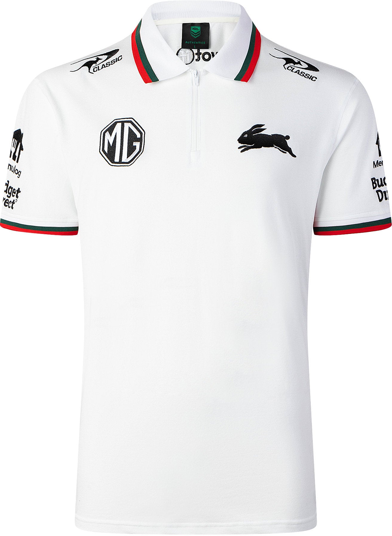South Sydney Rabbitohs 2026 NRL Mens White Media Polo Shirt