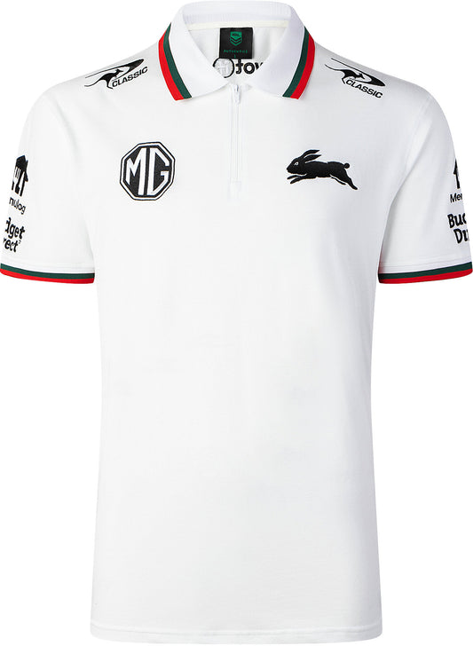 South Sydney Rabbitohs 2026 NRL Mens White Media Polo Shirt