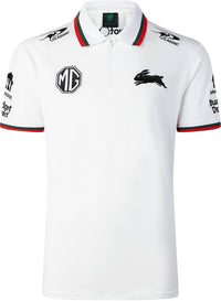 South Sydney Rabbitohs 2026 NRL Mens White Media Polo Shirt