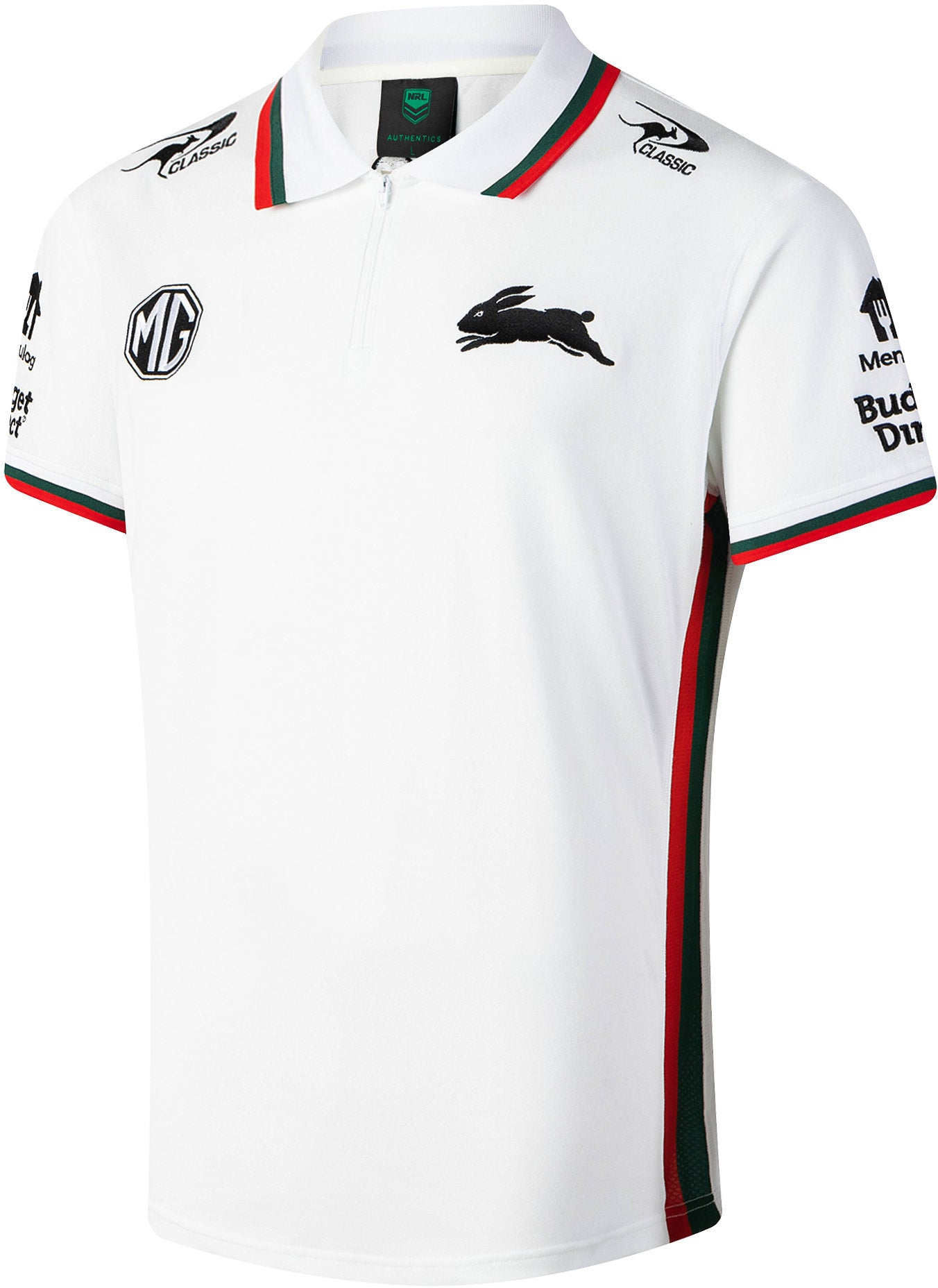 South Sydney Rabbitohs 2026 NRL Mens White Media Polo Shirt
