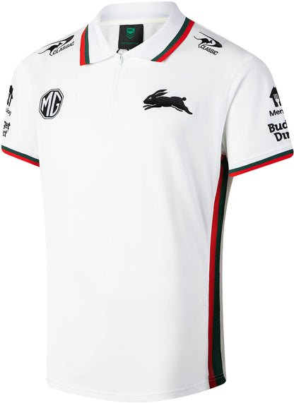 South Sydney Rabbitohs 2026 NRL Mens White Media Polo Shirt