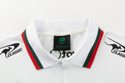 South Sydney Rabbitohs 2026 NRL Mens White Media Polo Shirt