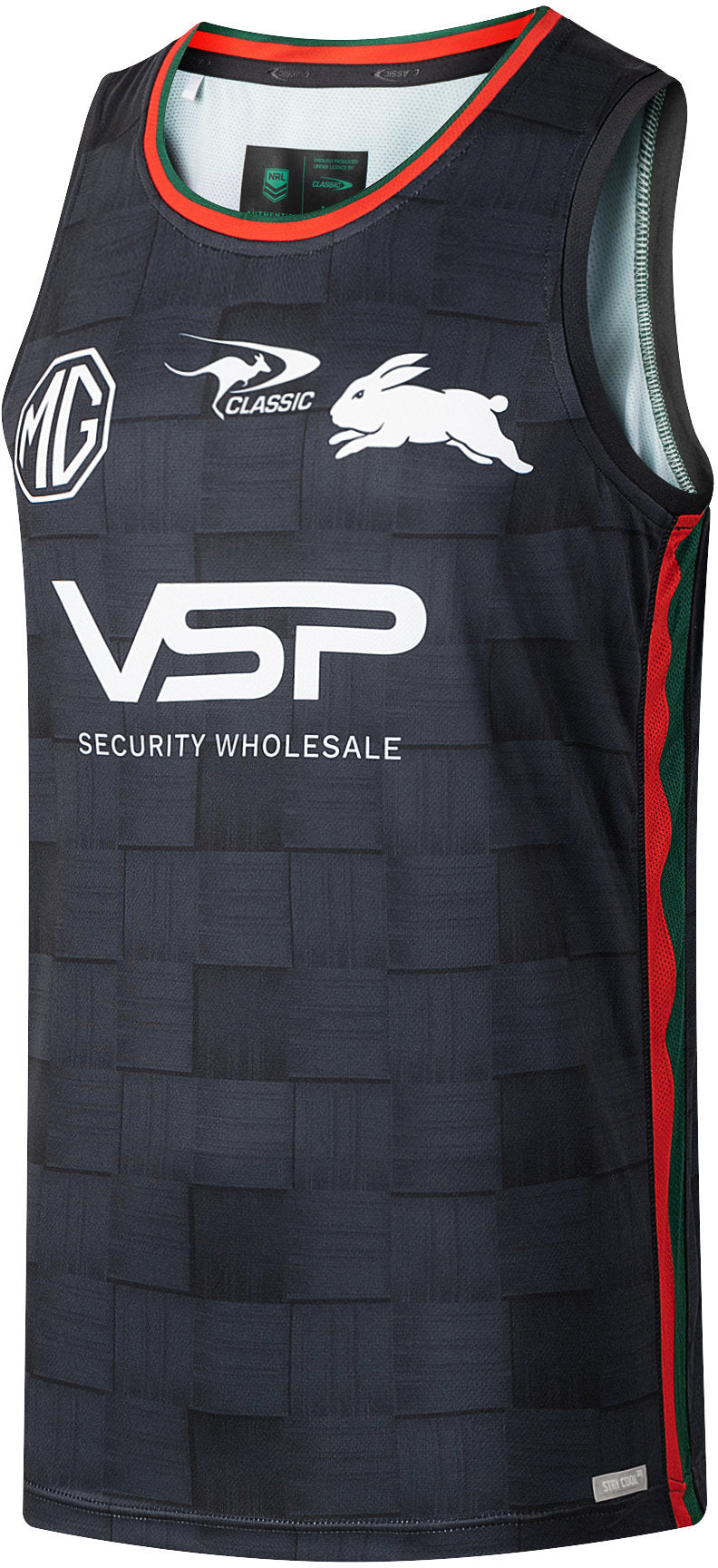 South Sydney Rabbitohs 2026 NRL Mens Black Training Singlet
