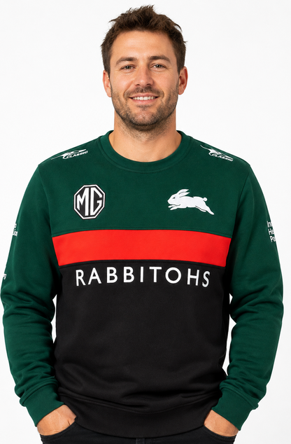 South Sydney Rabbitohs 2025 NRL Mens Crew Fleece Jumper