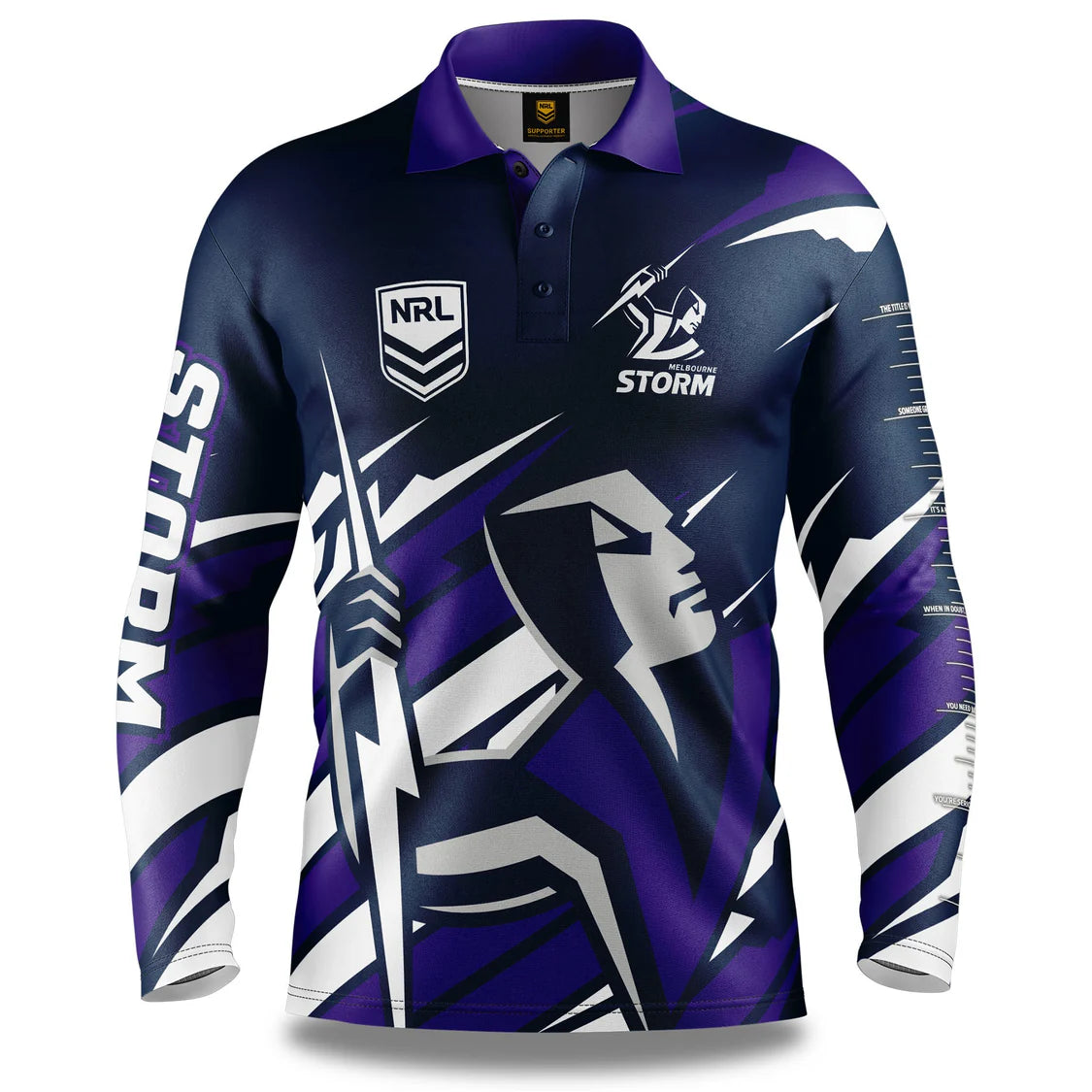 Melbourne Storm NRL Mens Ignition Fishing Shirt