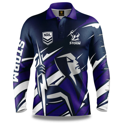 Melbourne Storm NRL Mens Ignition Fishing Shirt