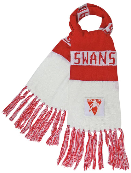 Sydney Swans 2026 AFL Mens Traditional Bar Scarf