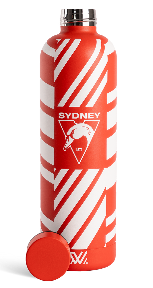 Sydney Swans 2026 AFLW Pattern Insulated 750ml Stainless Steel Drink Bottle